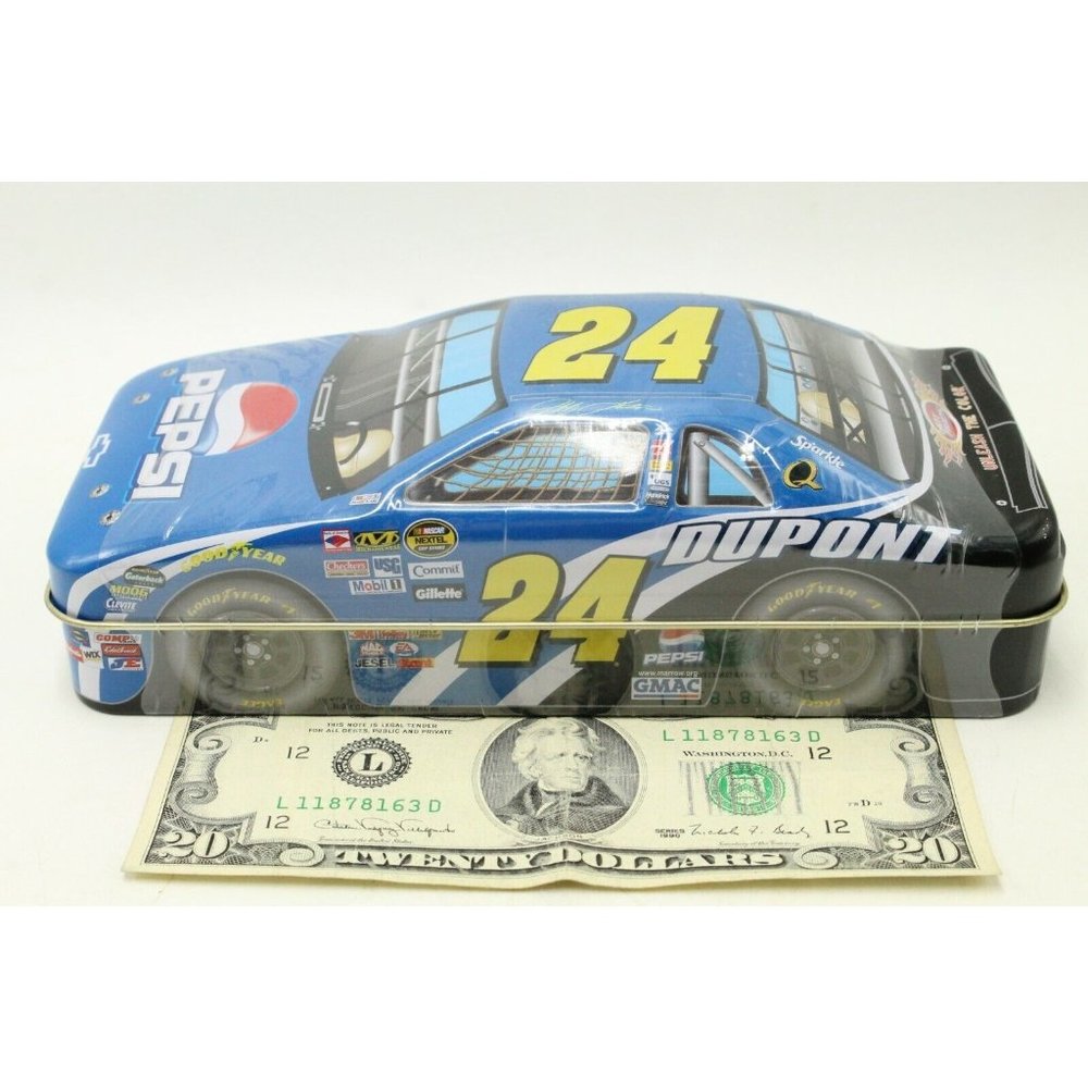 NEW 2003 Jeff Gordon Plamers Candy Tin NASCAR Lid Container GMAC Pepsi